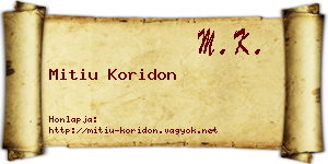 Mitiu Koridon névjegykártya